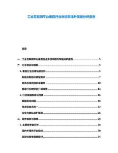 工業互聯網平臺垂直行業滲透率提升策略分析報告