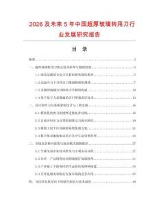 2026及未来5年中国超厚玻璃转用刀行业发展研究报告