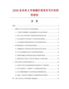 2026及未來5年格柵燈具項目可行性研究報告