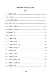 城中村國際交流合作項目方案