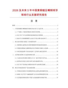 2026及未来5年中国黄铜锻压嘴铜球浮球阀行业发展研究报告