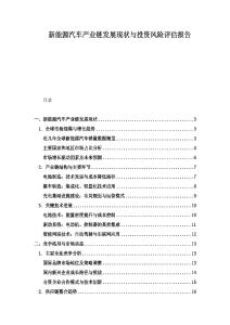新能源汽車產業鏈發展現狀與投資風險評估報告