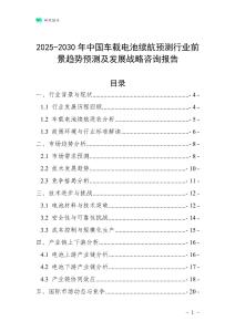 2025-2030年中國車載電池續航預測行業前景趨勢預測及發展戰略咨詢報告