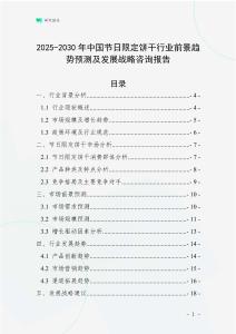 2025-2030年中國節日限定餅干行業前景趨勢預測及發展戰略咨詢報告