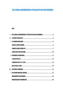 電力設備企業集團盈利能力評估及資本運作運作發展建議