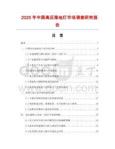 2025年中國高壓落地燈市場調查研究報告