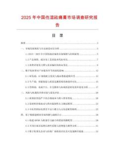 2025年中國傷濕祛痛膏市場調查研究報告
