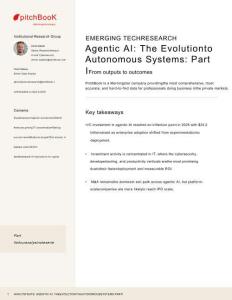 PitchBook分析師注：代理人工智能：向自治系統的演變：第一部分 Agentic AI The Evolution to Autonomous Systems Part I