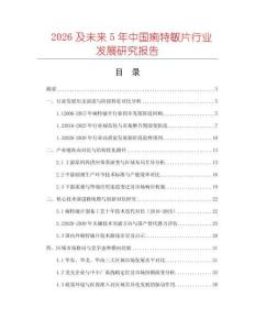 2026及未來5年中國痢特敏片行業發展研究報告
