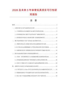 2026及未來5年體育玩具項目可行性研究報告