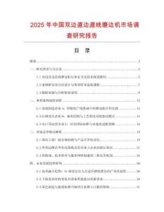 2025年中國雙邊直邊直線磨邊機市場調查研究報告