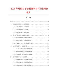 2026年硅膠防水密封圈項目可行性研究報告
