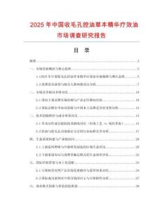 2025年中國(guó)收毛孔控油草本精華療效油市場(chǎng)調(diào)查研究報(bào)告