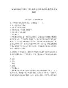 2026年湖南石油化工職業技術學院單招職業技能考試題庫附參考答案詳解（培優）