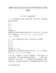2026年沈陽北軟信息職業技術學院單招職業適應性測試題庫參考答案詳解