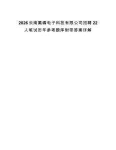 2026云南氟磷電子科技有限公司招聘22人筆試歷年參考題庫附帶答案詳解