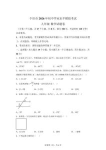 2026年云南個舊市初業水平模擬考試九年級數學試題卷【含答案】