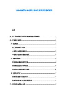 電力物聯(lián)網(wǎng)技術(shù)應(yīng)用與商業(yè)化前景深度解析報(bào)告