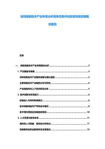深圳高新技术产业布局分析竞争态势评估投资风险控制规划报告