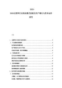 2025-2030互联网行业商业模式创新及用户增长与资本运作研究