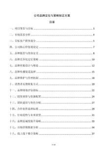 公司品牌定位與策略制定方案