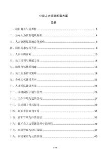 公司人力資源配置方案