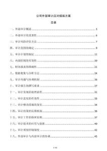 公司外部审计应对措施方案