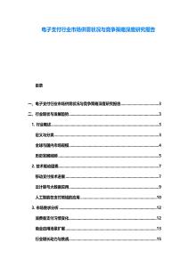 电子支付行业市场供需状况与竞争策略深度研究报告