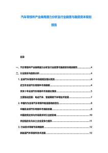 汽車零部件產(chǎn)業(yè)商用潛力分析及行業(yè)前景與融資資本規(guī)劃報(bào)告