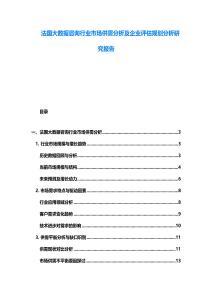 法國大數據咨詢行業市場供需分析及企業評估規劃分析研究報告