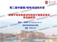 2025第二届中国钠-锂电池材料大会：钠离子电池电极材料的设计制备及电化学性能研究