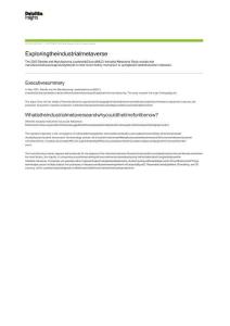 德勤 -探索产业元宇宙 Exploring the industrial metaverse