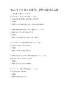 2025年計算機(jī)基礎(chǔ)課程，職場技能提升試題