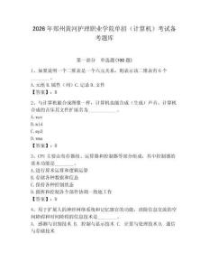 2026年郑州黄河护理职业学院单招（计算机）考试备考题库附答案（培优b卷）