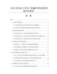 2026及未來5年車門防撞桿項目投資價值分析報告