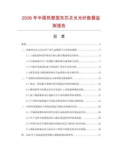 2026年中國熱塑型實芯點光光纖數據監測報告