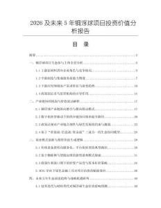 2026及未來5年銅浮球項目投資價值分析報告