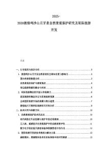 2025-2030敦煌鳴沙山月牙泉自然景觀保護研究及星際旅游開發