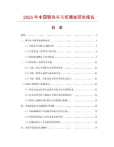 2025年中国驱鸟车市场调查研究报告