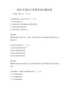 2025年刑法與刑事訴訟法測試卷