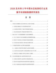 2026及未來5年中國水壓檢測(cè)機(jī)行業(yè)發(fā)展市場調(diào)查數(shù)據(jù)研究報(bào)告