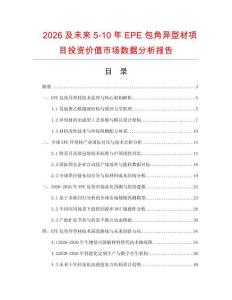 2026及未來5-10年EPE包角異型材項目投資價值市場數據分析報告