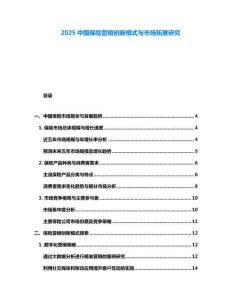 2025中國保險營銷創新模式與市場拓展研究