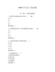 2026年个人电工考试试题及参考答案【夺分金卷】