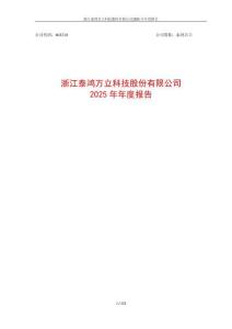 泰鴻萬立：2025年年度報告