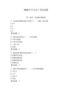 2026年個(gè)人電工考試試題帶答案（輕巧奪冠）