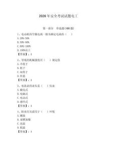 2026年安全考试试题电工【考点精练】