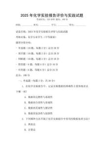 2025年化學(xué)實驗報告評價與實踐試題