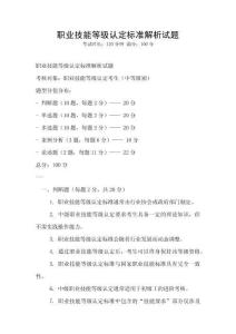 職業技能等級認定標準解析試題
