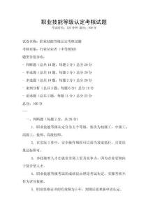 職業技能等級認定考核試題